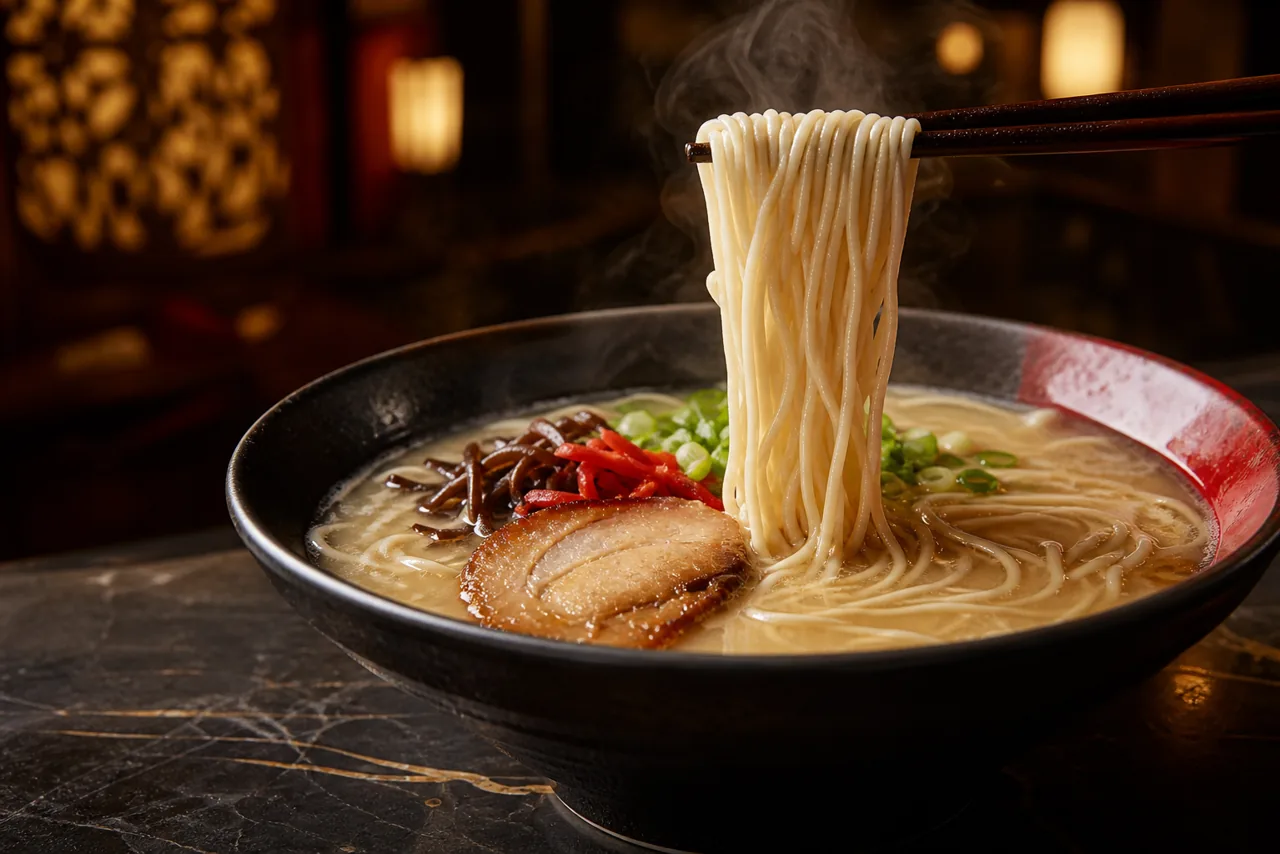 Ramen tonkotsu tradizionale fumante: contiene glutine ed è off-limits per i celiaci